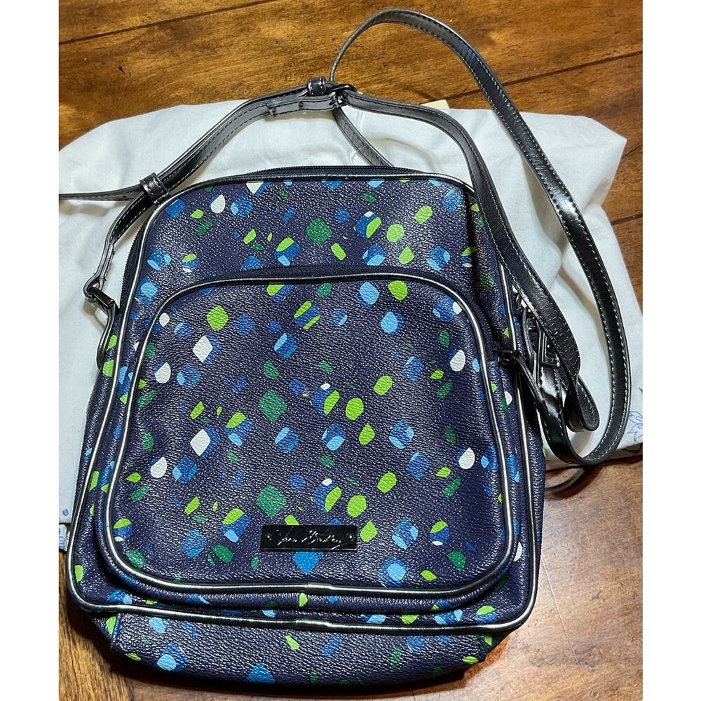 Vera Bradley Ink Spots Dots Collection Small Size Cross Body Faux Leather Purse